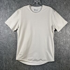 Bylt Premium Basics Drop Cut Lux T Shirt Womens Large White Black Polka Dot